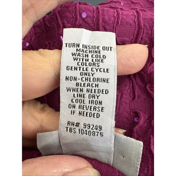 Catherine’s Women's Plus 2X 22/24 Texture Knit Sequin Asymm. Hem Tunic Violet - Picture 8 of 12